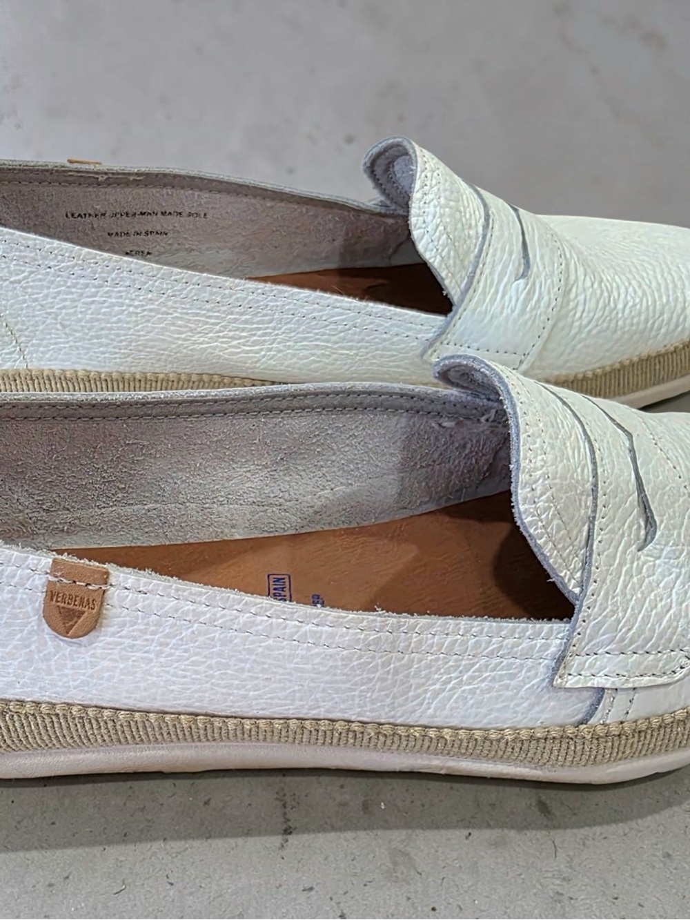 NEW Verbenas Penny Loafers White Pebbled Leather Slip-On 8.5 Women’s/40EU Men - Picture 2 of 9